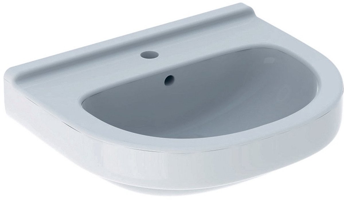 Geberit 300 Basic Arco wastafel halfrond met kraangat met overloop 55x45x18.5cm wit S8302400000G