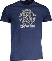 Roberto Cavalli T-shirt Blauw 2XL Heren