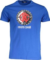 Roberto Cavalli T-shirt Blauw XL Heren