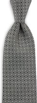 We Love Ties - Stropdas Albert Greco - geweven zuiver zijde - zwart / wit