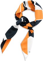 We Love Ties - Sjaals - Sjaal patroon oranje wit - navy / oranje / wit