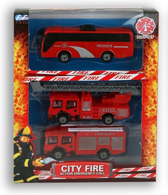 Speelgoed brandweerauto/wagens set cm thema speelgoed | bol.com