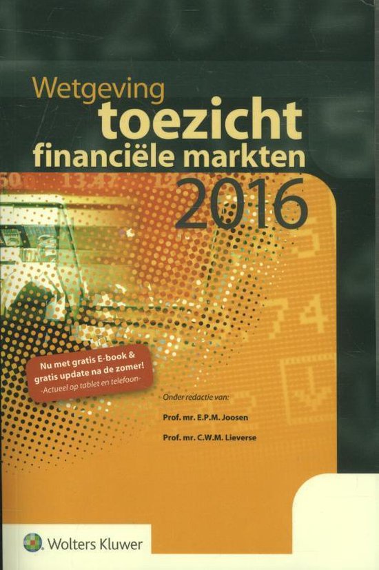 Wetgeving toezicht financiële markten 2016 - cover
