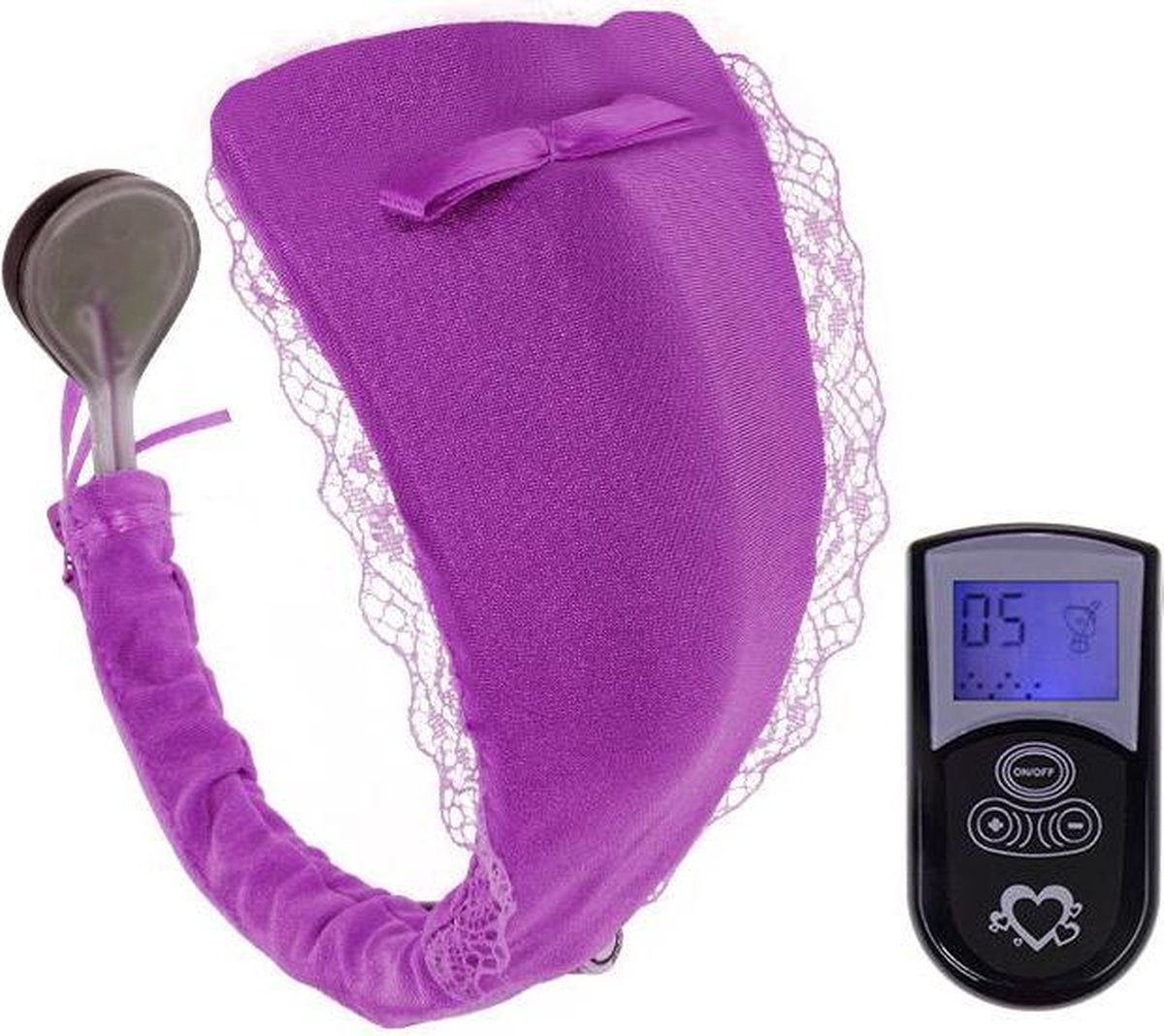 Thong met Vibrator en Afstandsbediening in Lila