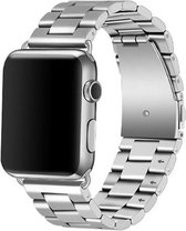 3 kralen stalen schakel band - zilver - Geschikt voor Apple Watch