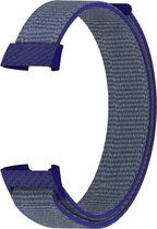 Charge 3 & 4 nylon sport band - middernacht blauw - Geschikt voor Fitbit
