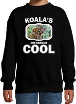 Dieren koalaberen sweater zwart kinderen - koalas are serious cool trui jongens/ meisjes - cadeau koala/ koalaberen liefhebber 3-4 jaar (98/104)