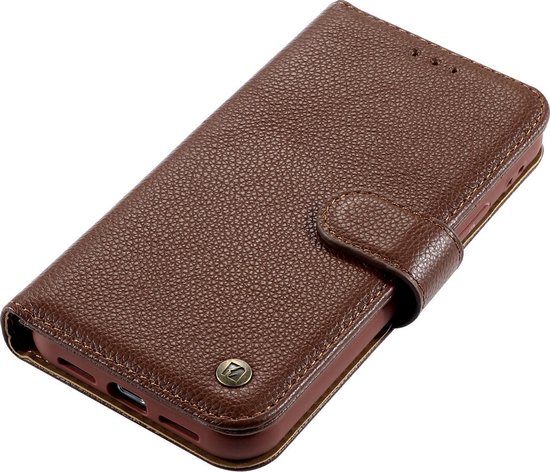 Bestcases Echt Lederen Wallet Case Telefoonhoesje iPhone 12 Mini - Bruin
