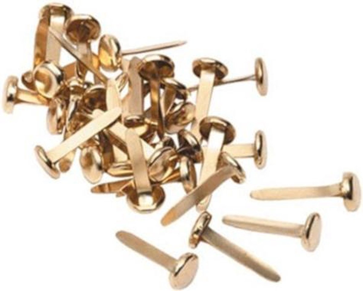 SOHO Splitpennen – Splitpennen – Doorhaalpennen – Gouden Splitpennen – 100 stuks – Goudkleurig