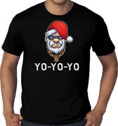 Grote maten Gangster / rapper Santa fout Kerstshirt / Kerst t-shirt zwart voor heren - Kerstkleding / Christmas outfit 4XL