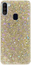 ADEL Premium Siliconen Back Cover Softcase Hoesje Geschikt voor Samsung Galaxy A11/ M11 - Bling Bling Glitter Goud