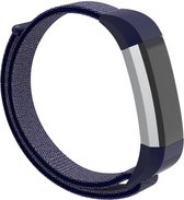 Shop4 - Fitbit Alta Bandje - Nylon Blauw Grijs