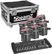 Uplight lichtset - BeamZ draadloze Uplight lichtset met flightcase, DMX controller en draadloze DMX sturing