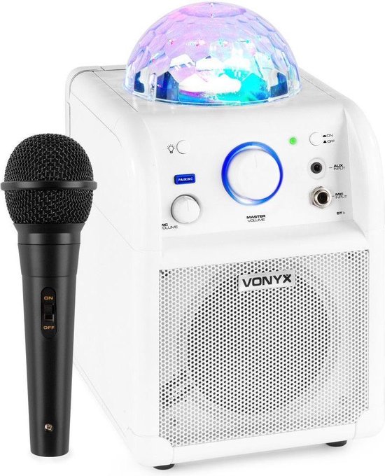 Karaoke set Vonyx SBS50W Witte karaoke set op accu met