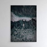 Walljar - Smooth Seas - Muurdecoratie - Poster met lijst