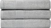 Bamboe badlakens - set van 3 stuks - grijs - 70x130cm