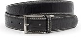 Gilmart Zwarte unisex kroko  riem - dames riem - 3.5 cm breed - Zwart - Echt Leer - Taille: 95cm - Totale lengte riem: 110cm