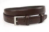 JV Belts Donker bruine pantalonriem - heren en dames riem - 3 cm breed - Bruin - Echt Leer - Taille: 100cm - Totale lengte riem: 115cm