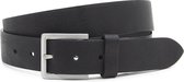 Zwarte unisex riem 3.5 cm breed - Zwart - Casual - Echt Leer - Taille: 105cm - Totale lengte riem: 120cm