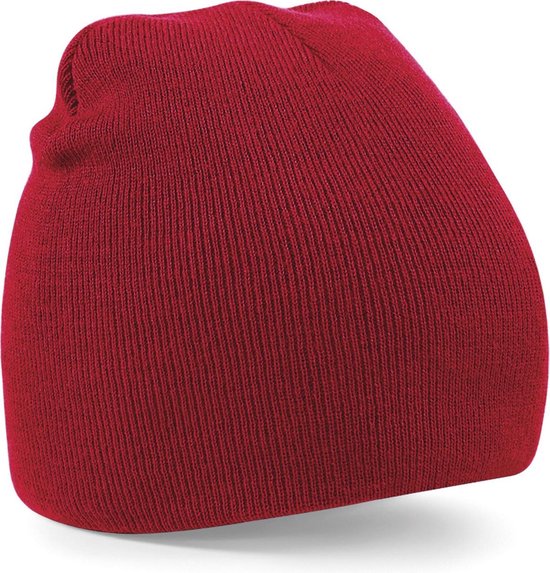 Warme gebreide Beanie wintermuts in het rood voor volwassenen - Damesmutsen / herenmutsen - 100% polyacryl - Basic line