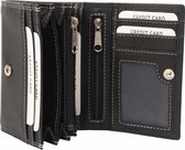 Leren Envelop Portemonnee Met RFID-bescherming |  Leren Envelopportemonnee | Rundleer | Leer | Wallet | Creditcardhouder | Kaartenhouder | Ritsportemonnee  | nappa leer | Billfold Zwart