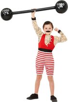 Smiffy's - Circus Kostuum - Sterke Man Circus Artiest - Jongen - Rood - Medium - Carnavalskleding - Verkleedkleding
