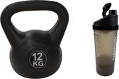 Tunturi - Duoset - Fitnessset - Dumbell - Kettlebel -12 kg - Shakebeker - 600 ml