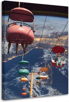 Schilderij Space Ride, 2 maten (wanddecoratie)