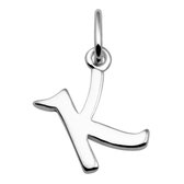 Lucardi Dames Zilveren letterhanger K - Hanger - 925 Zilver - Zilverkleurig