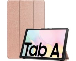 Hoes - Geschikt voor Samsung Galaxy Tab A7 (2020) - Dun & Stevig - Trifold Bookcase - Hard Cover - Hardcover Book Case - Tablet Hoesje - Rosé goud