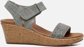 Skechers Beverlee sandalen met sleehak grijs - Maat 37