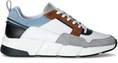 Sacha - Heren - Multicolored leren sneakers met blauw detail - Maat 43