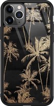 iPhone 11 Pro Max hoesje glass - Palmbomen | Apple iPhone 11 Pro Max  case | Hardcase backcover zwart
