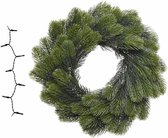 Couronne de Noël verte/couronne de pin/couronne de porte 50 cm avec éclairage coloré