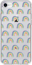 Hoesje Geschikt voor iPhone SE (2022) / SE (2020) / 8 / 7 / 6s / 6 Hoesje Siliconen - Design Backcover siliconen - Meerkleurig / Rainbow