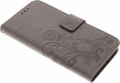 Klavertje Bloemen Booktype Huawei P20 hoesje - Grijs