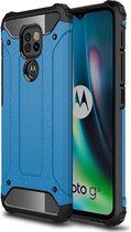 Armor Hybrid Back Cover - Motorola Moto G9 Play Hoesje - Lichtblauw