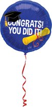 Folieballon - Geslaagd - Congratulations, you did it - 45cm - Zonder vulling