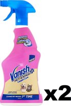 VANISH Pet Expert Spray Tapijten & Bekleding - Reinigt Huisdiervuil Vanaf De 1e Keer - 500ml x 2