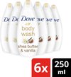 Dove Sheabutter & Vanille Purely Pampering Douchecrème - 6 x 250 ml - Voordeelverpakking
