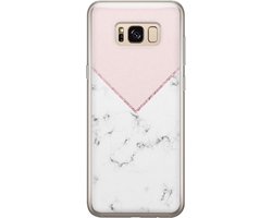 Leuke Telefoonhoesjes - Hoesje geschikt voor Samsung Galaxy S8 - Marmer roze grijs - Soft case - TPU - Roze