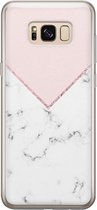 Leuke Telefoonhoesjes - Hoesje geschikt voor Samsung Galaxy S8 - Marmer roze grijs - Soft case - TPU - Roze