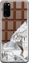 Samsung Galaxy S20 hoesje siliconen - Chocoladereep - Soft Case Telefoonhoesje - Print / Illustratie - Bruin
