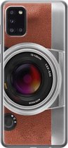 Samsung Galaxy A31 hoesje siliconen - Vintage camera - Soft Case Telefoonhoesje - Print / Illustratie - Bruin