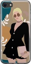 iPhone 8/7 hoesje siliconen - Abstract girl - Soft Case Telefoonhoesje - Print / Illustratie - Transparant, Multi
