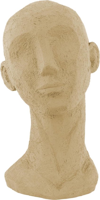 Present Time Ornament Face Art - Zandbruin - 17,5x15,5x28,4cm - Scandinavisch