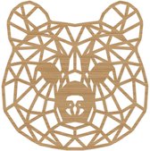 Geometrische Dieren Panda - Bamboe hout - S (25x26 cm) - Cadeau - Kinderen - Geschenk - Woon decoratie - Woonkamer - Slaapkamer - Geometrische wanddecoratie - WoodWideCities