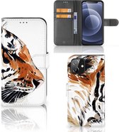 Cuir PU Premium Housse Portefeuille Coque pour iPhone 12 | 12 Pro (6.1") Coque Téléphone Tigre