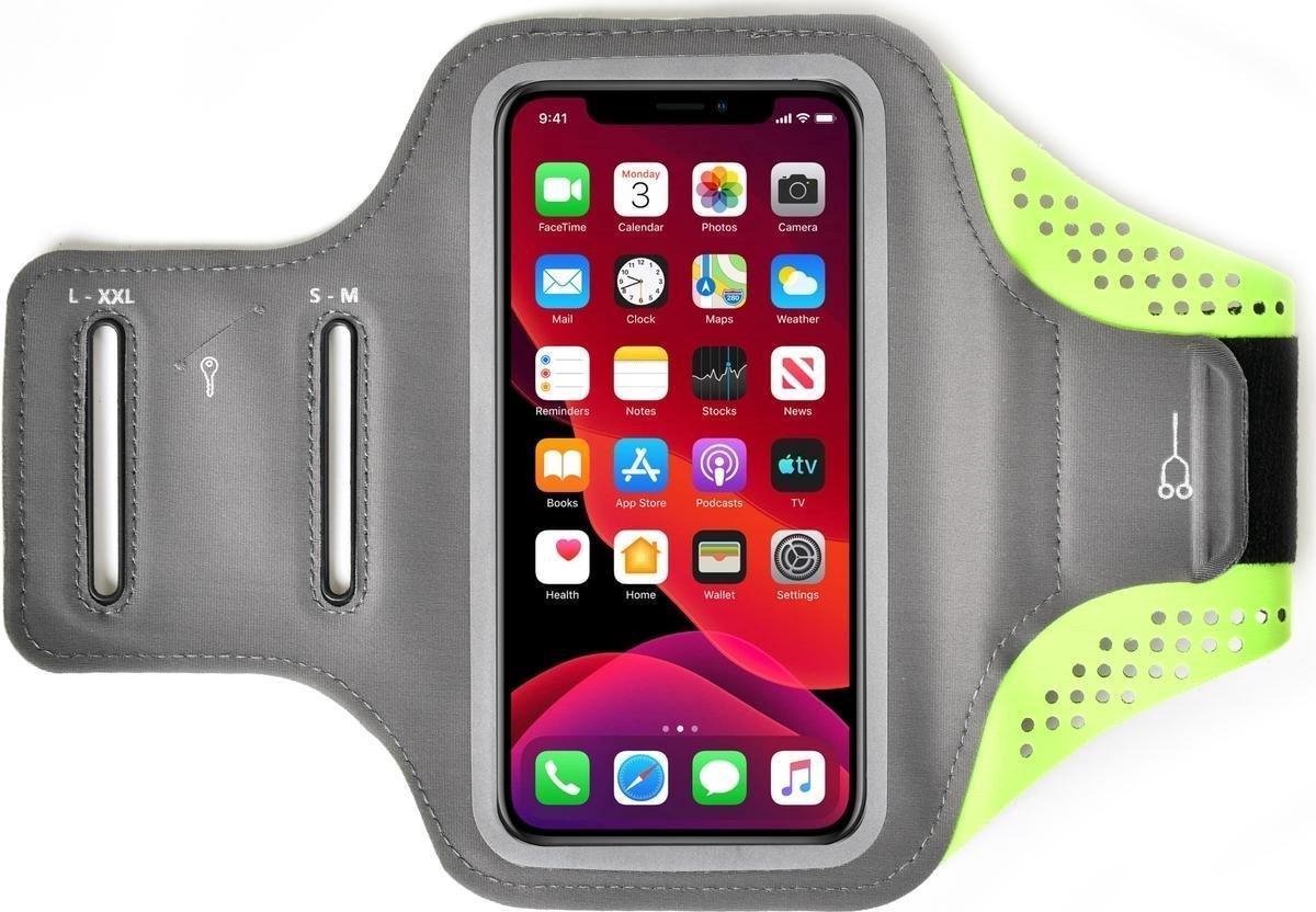 Mobigear Telefoonhoesje geschikt voor Telefoonhouder Hardlopen Neopreen Sport Hoesje Sportarmband | Mobigear Easy Fit - Small - Groen