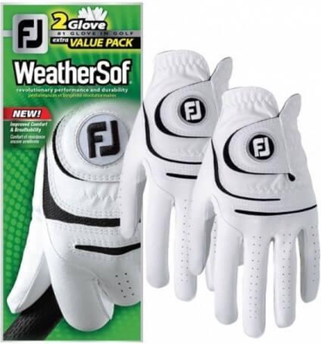 Footjoy - Weathersof - Golfhandschoen dames - wit- 2 Pack - Medium/Large